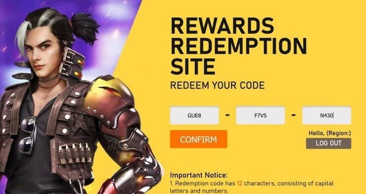 Free Fire Reward code