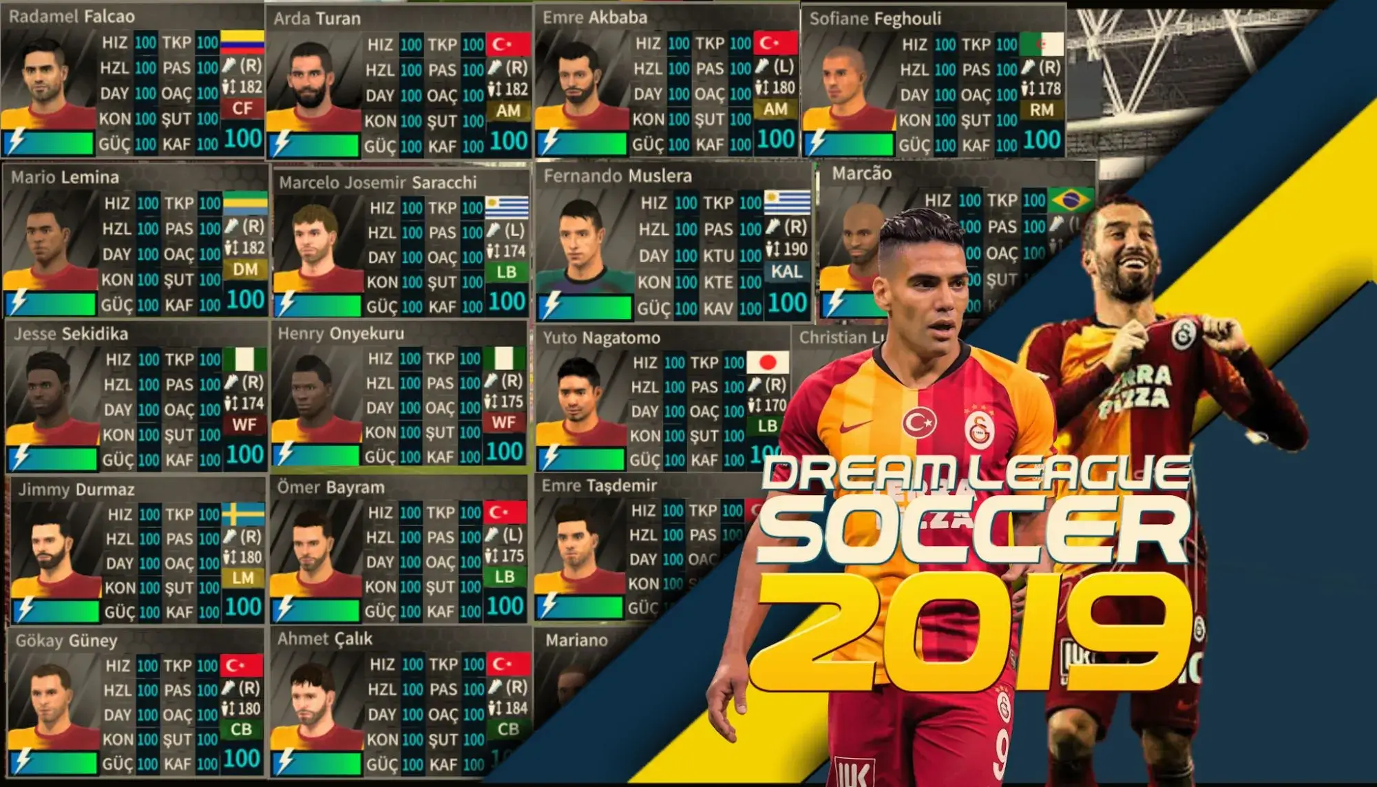 Dream League Soccer 2019 APK hile indir Galatasaray Kadrosu
