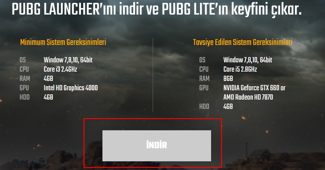 Pubg Lite PC Açılmama Sorunu çözüm yolları