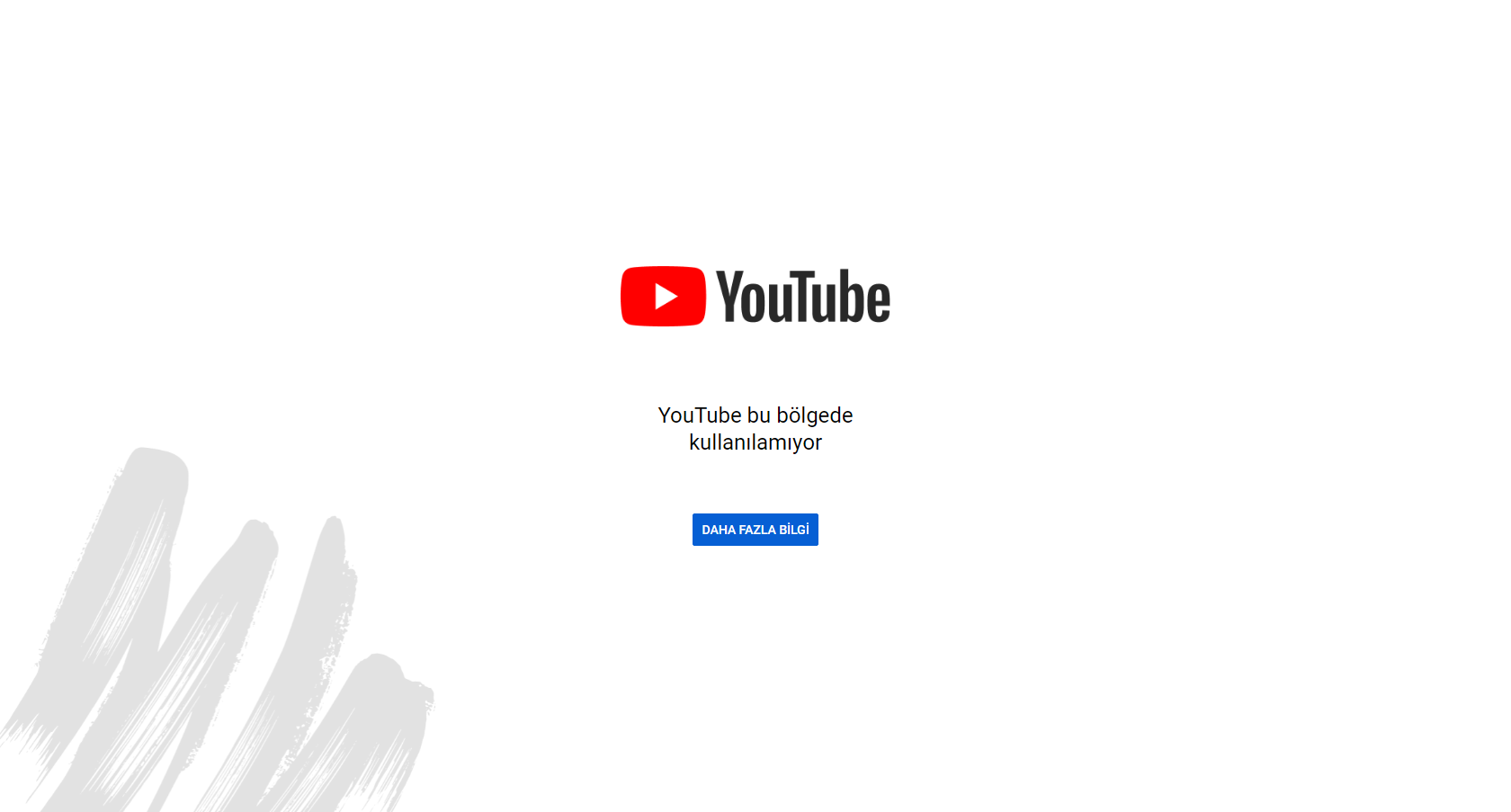 Youtube bu bölgede kullanılamıyor
